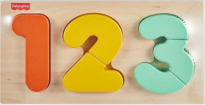 Fisher-Price Wood Montessori Toy 1-2-3 Puzzle, American Montessori Society Seal of Excellence, 6-Piece Wooden Learning Activity & Expert Play Tips for Toddlers & Kids Ages 2+ Years (Amazon Exclusive)