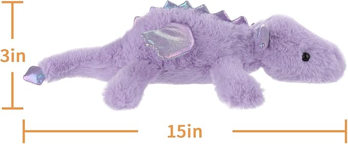 Apricot Lamb Toys Plush Purple Lying Dragon Dinosaur Stuffed Animal Soft Cuddly Perfect for Child (Purple Dragon,15 Inches)