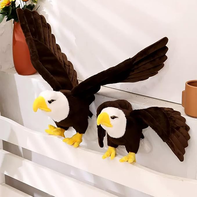 Adorable Bald Eagle Plush Toy - 24" Stuffed Animal with Bendable and Stretchable Wings, Ideal for Gifts or Home Decor