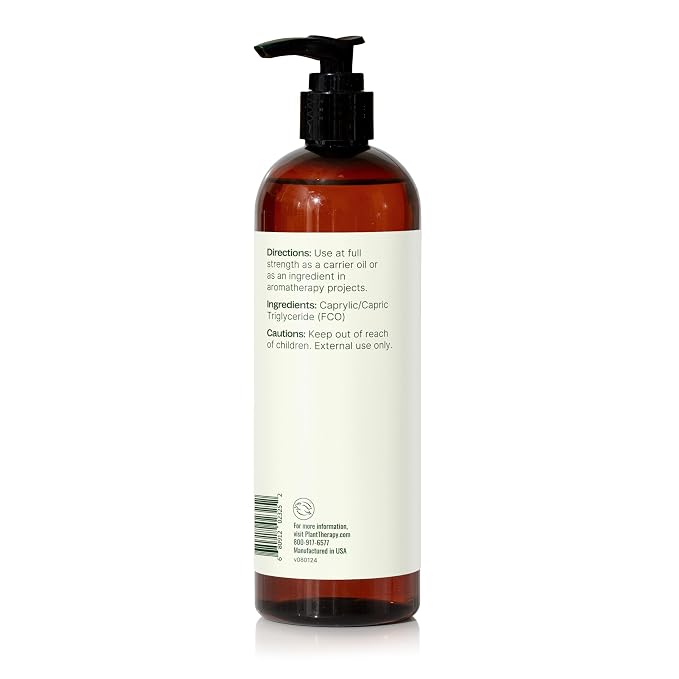Plant Therapy Fractionated Coconut Oil for Skin, Hair, Body, Face, Diluted Essential Oils, 100% Pure, Natural Moisturizer, Massage & Aromatherapy for Men and Women Liquid Carrier Oil 16 oz