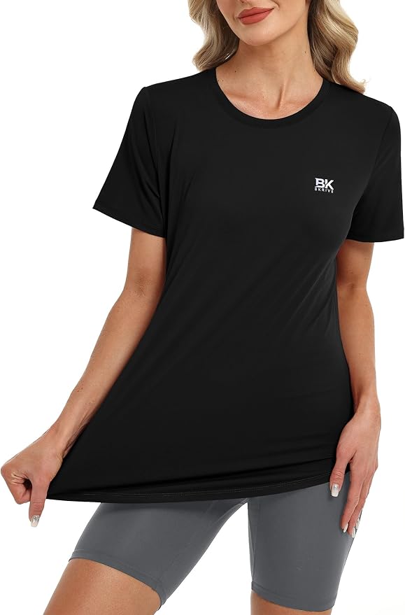 BKRIVE Workout Tops for Women UPF 50+ Quick Dry Shirts (S-3XL) | Ideal for Hiking, Yoga, Running, Gym workouts, Pilstes, Tennis & Travel. Lightweight, Breathable & Moisture wicking