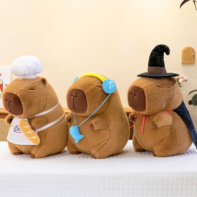 Ditucu Cute Capybara Plush with Magic Top Hat Costume 13 inch Capibara Stuffed Animal Soft Plushies Toys Hugging Gifts for Kids Brown