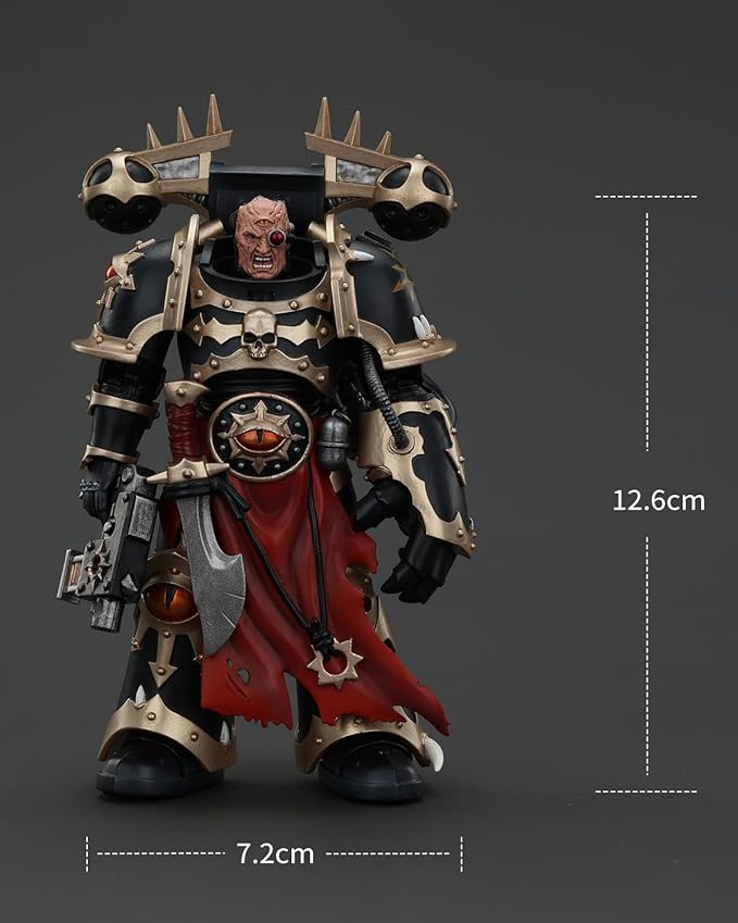 JoyToy Warhammer 40K Genuine License 1:18 Action Figure, Chaos Space Marines Black Chosen with Bolt Pistol and Power Fist, 4.96 inch Collectible Action Figures Sets