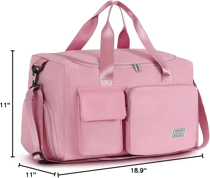 FIORETTO Women's Gym Duffle Bag with Shoes Compartment, 30L Capacity, Ideal for Travel, Gym, Sports, Duffel, Weekender