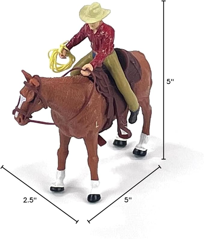 Big Country Toys Cowboy Figurine – Hand-Painted 1:20 Scale Ranch & Rodeo Collectible (6666 Ranch Cowboy and Quarter Horse)