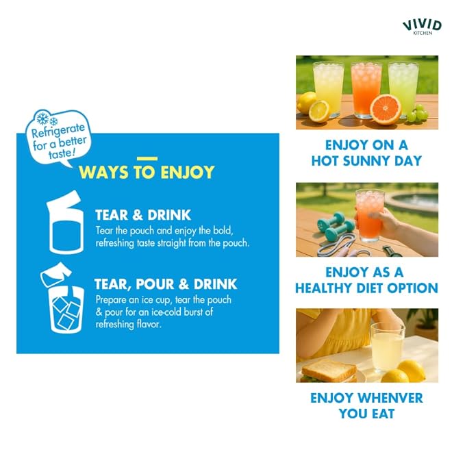 VIVID KITCHEN Peach Iced Tea Pouch Drinks – Zero Sugar, Zero Calories | Korean Convenience Store Drink | No Artificial Preservatives or Corn Syrup | 6.4 fl oz (10 Pouches) (10 Pouch, Peach Iced Tea)