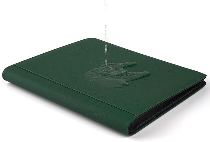 GERMUN Toploader Binder, Holds 324 Toploaders, 9 Pocket Top Loader Binders with Sleeves for 3 x 4'' Toploaders, Double-Sided Pocket Top Loader Storage Binder, Trading Card Binder - Diamond Green