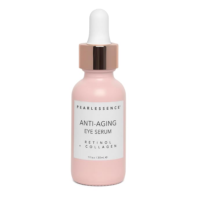 Pearlesssence Anti-Aging Eye Serum with Retinol & Collagen - Helps Reduce Fine Lines & Wrinkles | Gentle & Lightweight Formula | Plumps & Tightens (1oz)