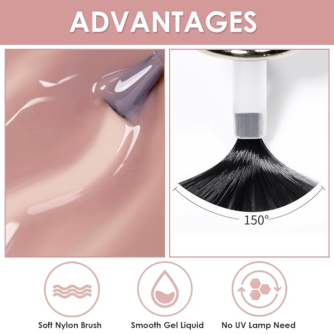 NovaCharm Nude Nail Polish - French Nude Nail Polish - Air Dry Quick Dry Long-Lasting Nail Varnish - Chip Resistant Nail Lacquer Easy Apply - Fingernail Polish Nail Art Polish for Women Manicure DIY