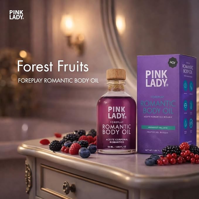 Romantic Body Oil Forest Fruits - 1.90 fl oz / 56 ml - Kissable Warming Body Treat for Foreplay Fun, Water Based (Forest Fruits)