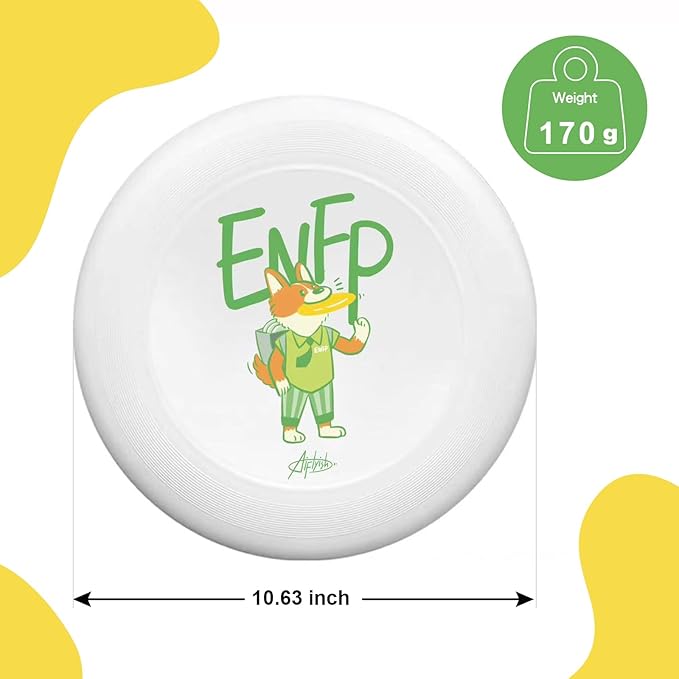 Social Gift & Team Activity Flying Disc, 10.63 Inch MBTI Flyer Disc Lightweight Durable for Outdoor Beach Park Backyard Game - 170g