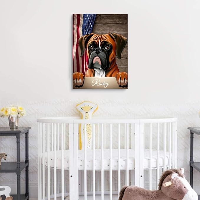 Custom Wooden Jigsaw Puzzles with Your Dog's Name on Boxer Art Print - 300 500 1000PCS Puzzles Game and Home Wall Decor