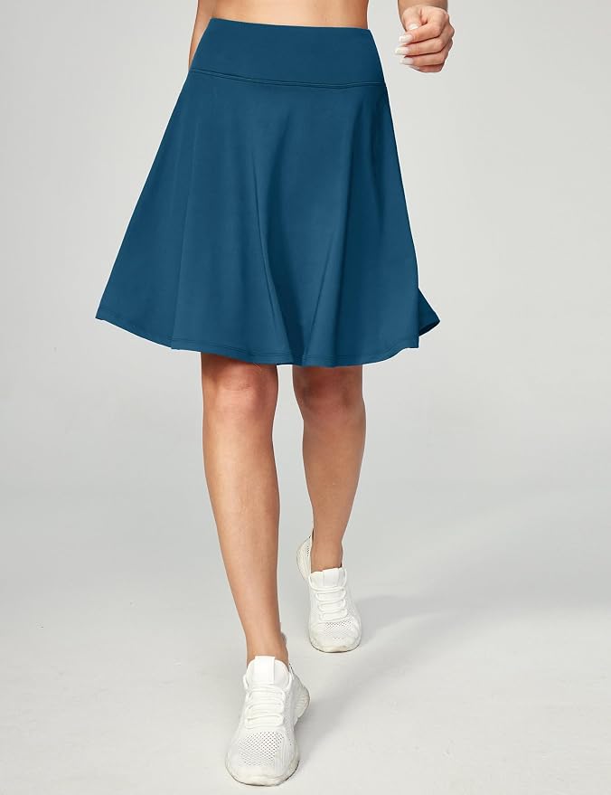 IUGA 20" Knee Length Skorts Skirts for Women with Pockets Tennis Skirt High Waisted Golf Skirts for Women Casual Athletic