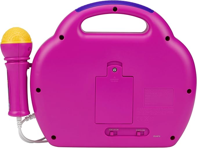 eKids Barney Karaoke Microphone with Boombox for Fans of Toddler Toys, Kids Karaoke Machine with Built in Music (Barney)