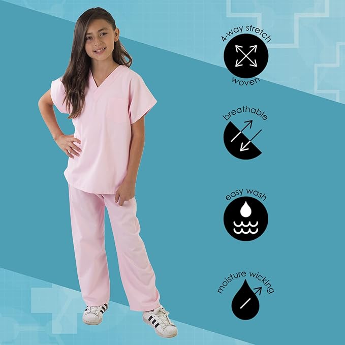 Kids Scrubs Set Super Soft Children Scrub Set Kids Doctor Dress up