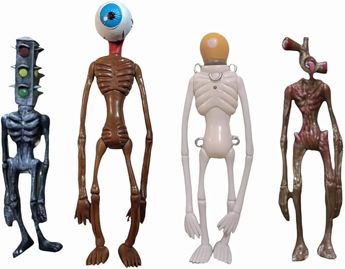 4 PCS Siren Head Toys Action Figure Horror Model Doll Gift for Kids Birthday Halloween Christmas Party Toys (Series A)