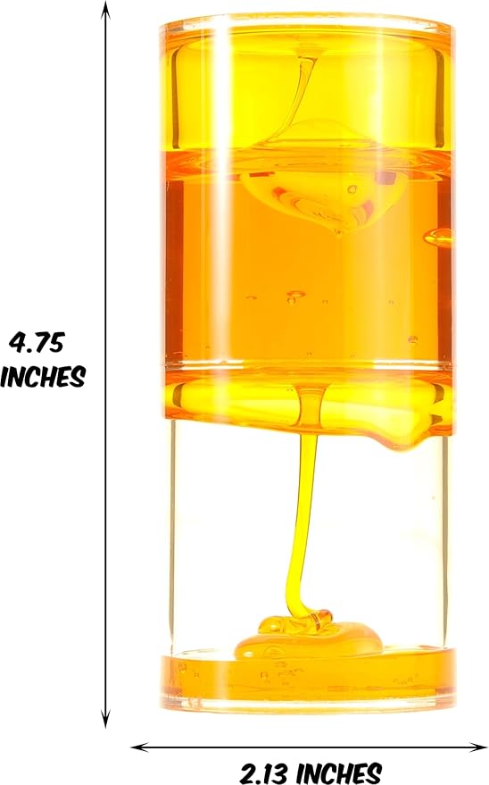 PowerTRC Liquid Motion Bubbler Timer Fidget Desk Calming and Soothing Toy Sensory Visual Toy Beautiful Ooze Tube (Yellow)