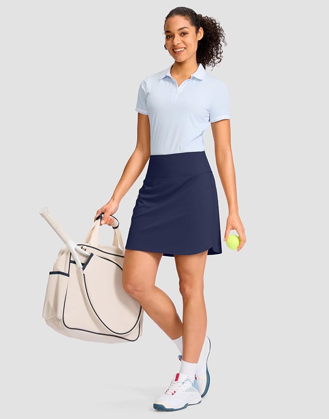 G Gradual 16"/18" Skorts for Women Golf Skirt with 2 Pockets Summer Casual | Built-In Shorts, High Waist, Soft 4-Way Stretch, Breathable Mesh Liner, Tennis Pickleball Athletic Wear, Easy To Match