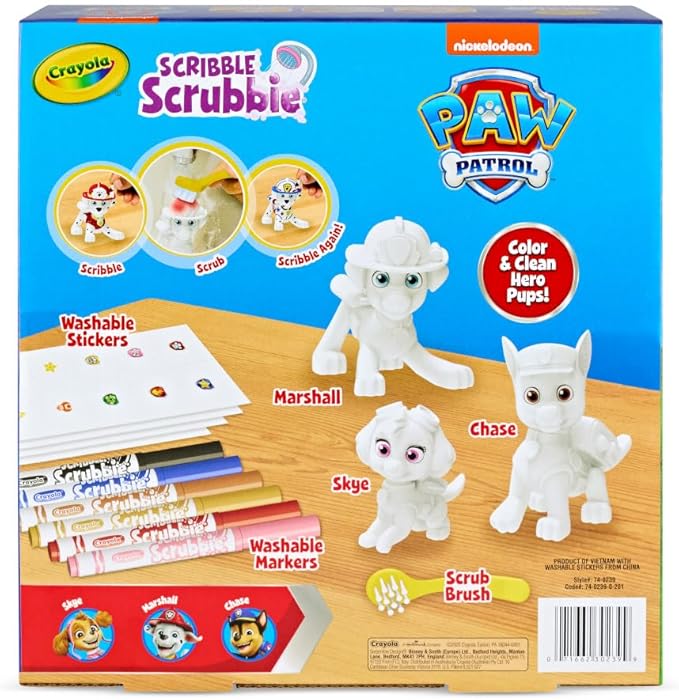 Crayola Scribble Scrubbie PAW Patrol Figurine Playset, Customizable PAW Patrol Toys & Gifts for Toddlers, Reusable Coloring Activity, Ages 3+