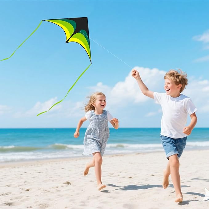 Kites for Kids and Adults, Easy to Fly for Beach, Single Line Kite Set for Beginners