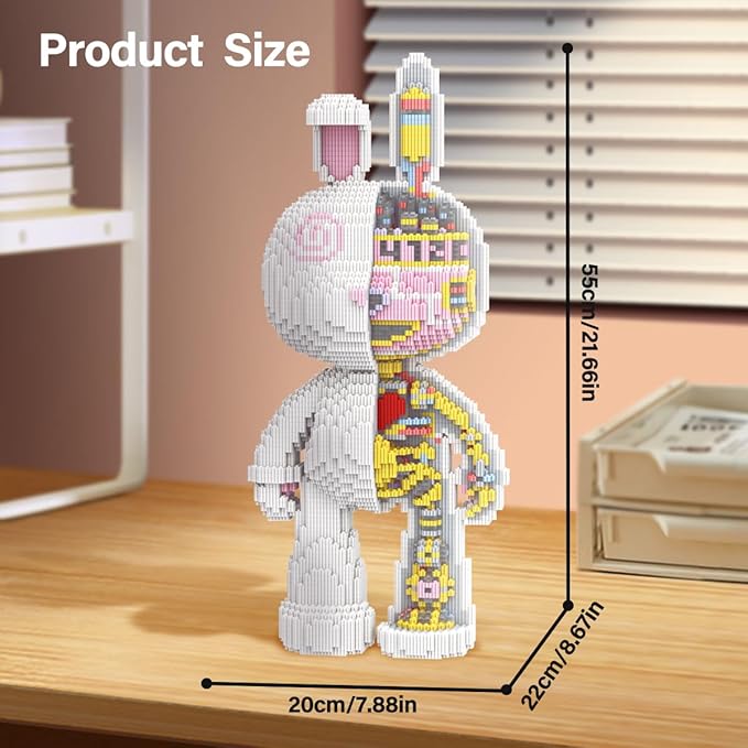 DAHONPA Animal Mechanical Rabbit Micro Building Blocks Set with Drawer(8000PCS), Personalized Decoration, Gift for Adults and Kids