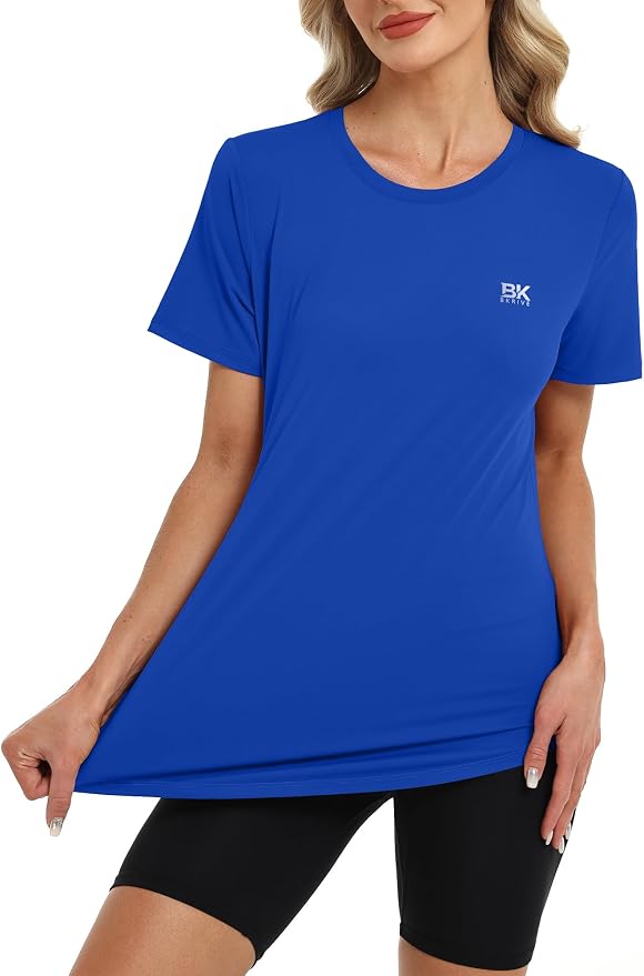 BKRIVE Workout Tops for Women UPF 50+ Quick Dry Shirts (S-3XL) | Ideal for Hiking, Yoga, Running, Gym workouts, Pilstes, Tennis & Travel. Lightweight, Breathable & Moisture wicking