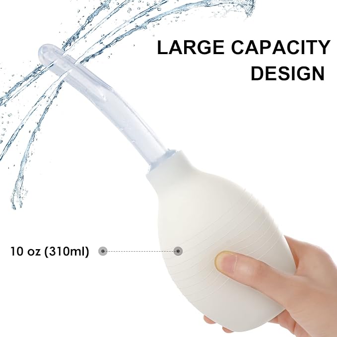 RANEU Enema Bulb Kit with Lube Anal Douche Superior Materials Douche for Men Women