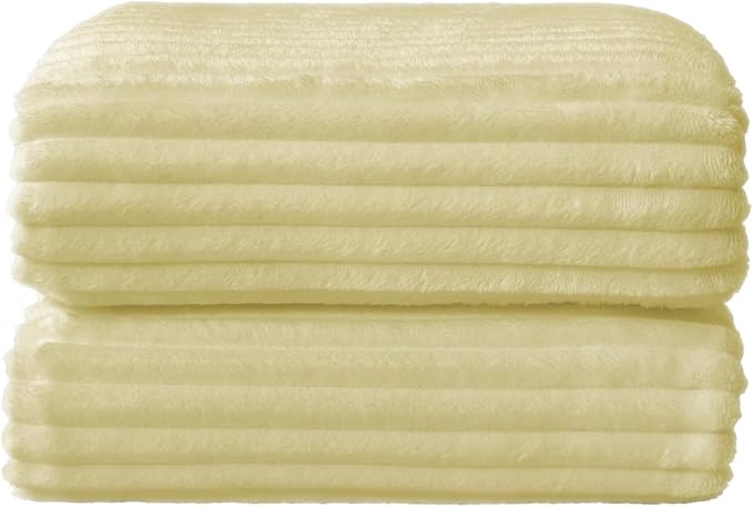 BEDELITE Transparent Yellow Fleece Throw Blanket for Couch, 50x60 Inch | Soft Warm Decorative Fluffy Blanket, Cozy Plush Lightweight Fuzzy Throw Blanket for Bed Sofa Home Room Decor, Gift for Women