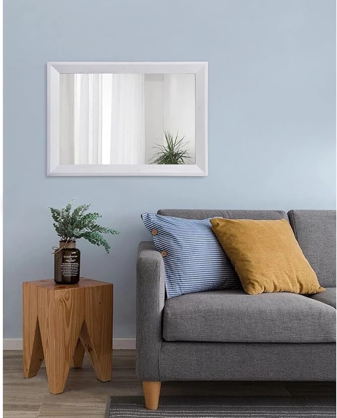 AAZZKANG Rectangular Wall Mirror Decorative Wood Framed Mirrors Large 20"x16" for Farmhouse Bedroom Bathroom Living Room Entryway Hanging Home Decor | 20"x16" Decorative Farmhouse Bedroom Bathroom Living Room Entryway