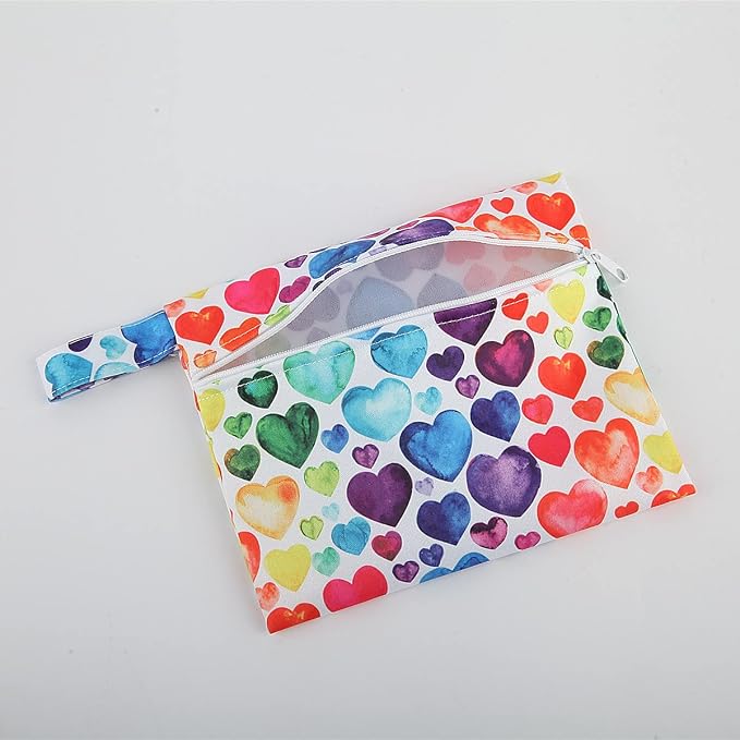 2 Pieces Reusable Mini wet bag for Mama Cloth Menstrual Pads/Breast Pads,7x5.5 Inch(2MN2)