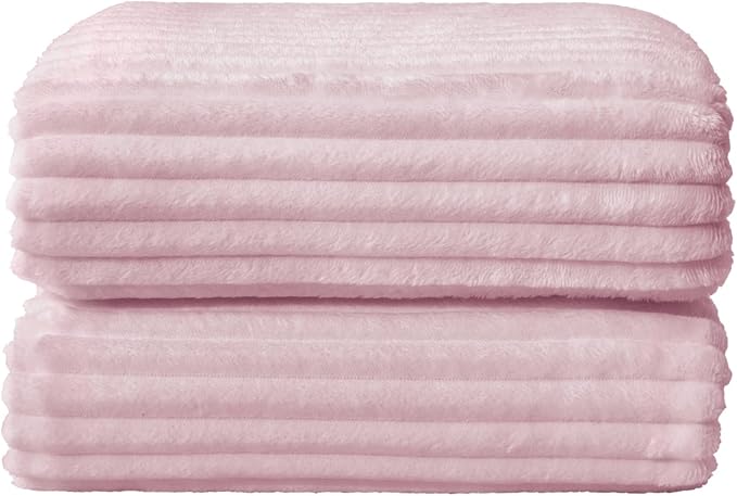 BEDELITE Ribbed Cherry Blossom Fleece Throw Blanket for Couch, 50x60 Inch | Soft Warm Decorative Fluffy Blanket, Cozy Plush Lightweight Fuzzy Throw Blanket for Bed Sofa Home Room Decor, Gift for Women