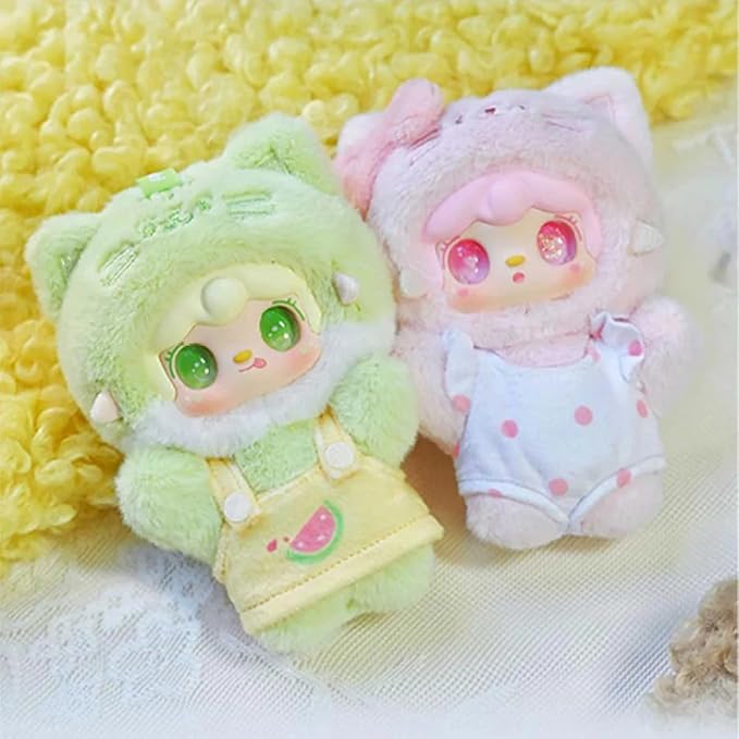 Yooki Meow Summer Party Series Plush Blind Box 1PC(1 of 7 Possible Styles) Cute Figures Collectible Toys Birthday Gifts (1Pcs BlindBox)