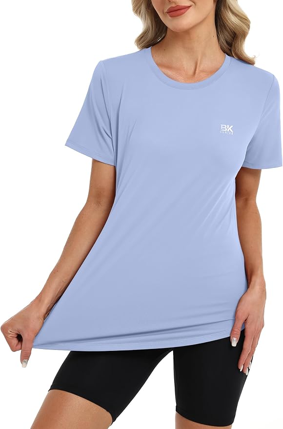 BKRIVE Workout Tops for Women UPF 50+ Quick Dry Shirts (S-3XL) | Ideal for Hiking, Yoga, Running, Gym workouts, Pilstes, Tennis & Travel. Lightweight, Breathable & Moisture wicking
