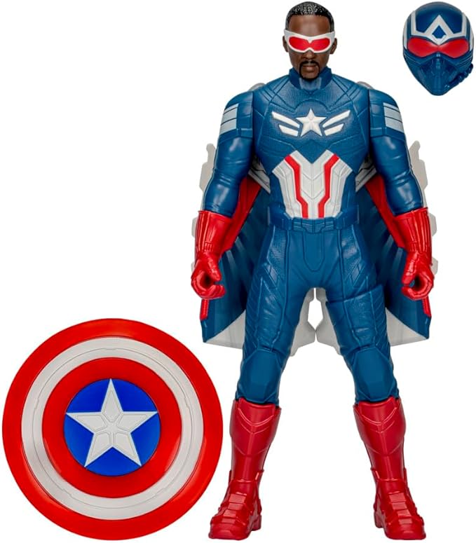 Marvel Avengers Captain America: Brave New World Flight Mode Action Figure with Accessories, 9-Inch-Scale (22 cm) Super Hero Toys for Kids Ages 4+