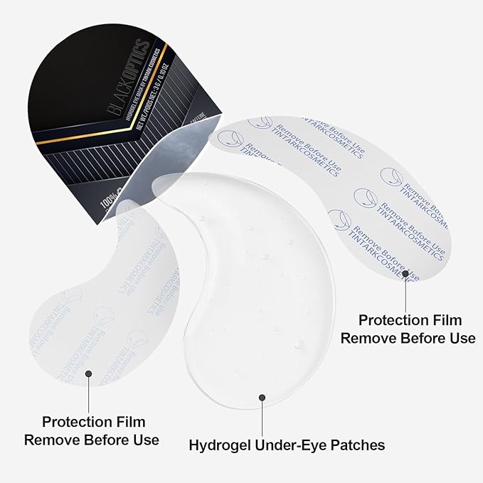 Tintark Black Optics Hydrogel Eye Patches 28 Pairs, 15-Min Revitalizing Eye Masks with Caffeine Peptides Black Truffle, Reduce Puffy Eyes Dark Circles & Wrinkles, Luxury Spa Gifts for Men & Women