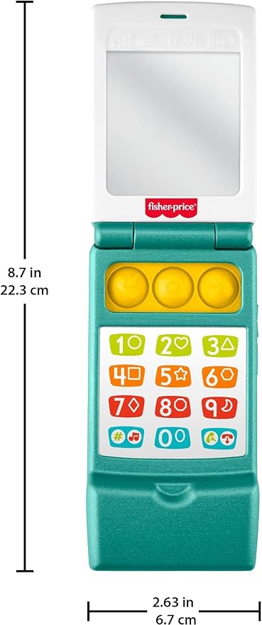 Fisher-Price Baby Toy Flip Phone Laugh & Learn Musical Learning Activity for Toddler Pretend Play Infants Ages 6+ Months