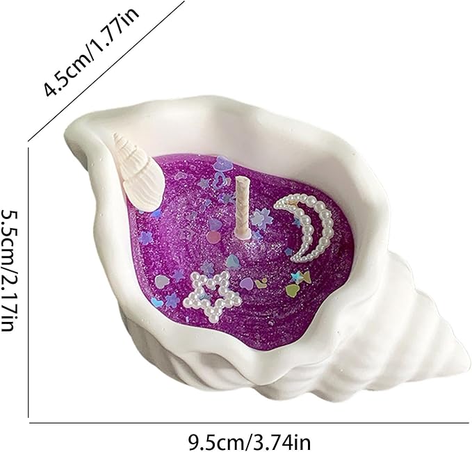 Conch Shell Candle - Handmade Conch Candle | Aromatherapy Stress Relief Candles | Natural Scented Soys Wax Candles | Long Burn Time Sandalwood Aromatherapy Candles for Home Bathroom Decor