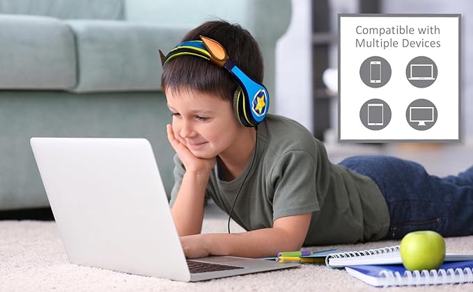 Paw Patrol Chase Headphones for Kids with Built in Volume Limiting Feature for Kid Friendly Safe Listening