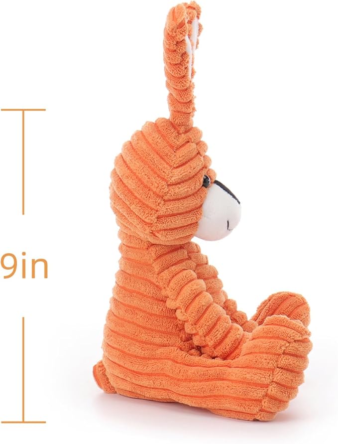 Apricot Lamb Orange Corduroy Bunny Stuffed Animals for Kids, Soft Cute Plush Toys for Baby Girl and Boy, 9 Inches