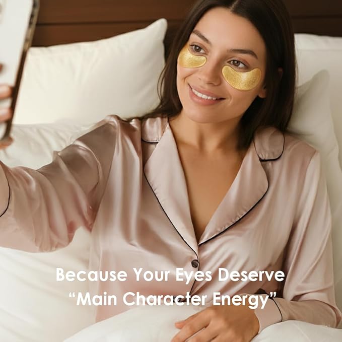 Sweet Dreams Collagen Glow Gold Eye Masks l Korean Under Eye Patches Puffy Eyes, Dark Circles & Wrinkles | Collagen, Niacinamide, Hyaluronic Acid & Peptides | Hydrating Eye Treatment& Self Beauty Care