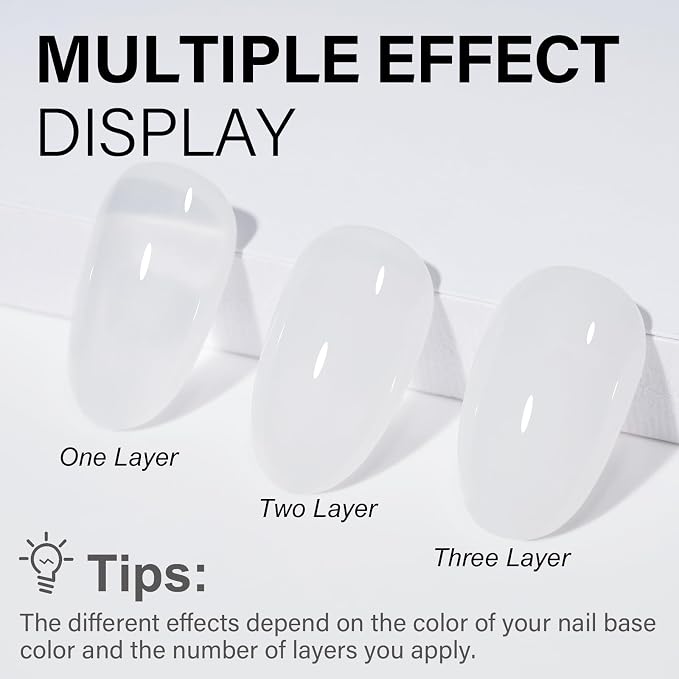 AILLSA Milky White Dip Powder Nude Nail Dipping Powder | Translucent Jelly Dip Powder Colors for DIY Manicure Salon at Home Easy to Use Neutral Nail Dip Powder (1 Oz)