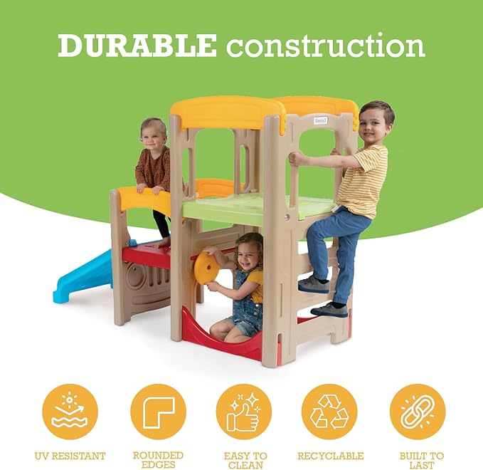 Simplay3 Young Explorers Adventure Climber and Slide - Indoor Outdoor Backyard Playset for Toddlers and Kids
