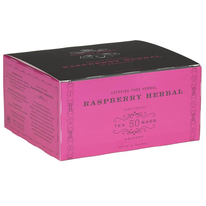 Harney & Sons Raspberry Herbal | 50 Tea Bags of Herbal Tea, Caffeine-Free