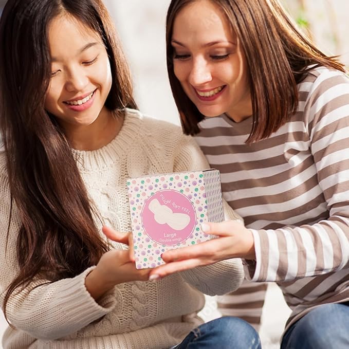 PurComfy Teens Period Pads with Wings for Tweens, Organic Cotton Sanitary Pads for Teen Girls 9-14, Mini Petite, 90 CT