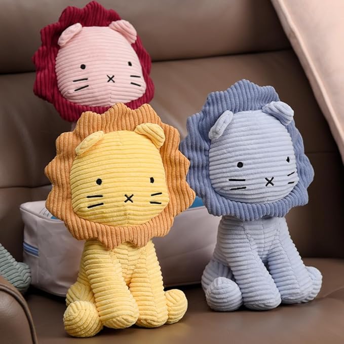 Lion Plush Corduroy (Yellow) 11" Stuffed Animal for Baby, Toddler, Kids, Adults - Lion Corduroy Toy-Adorable Toy Made from Kid-Friendly, Quality Material