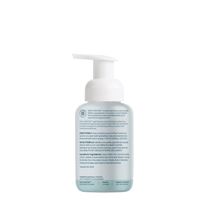 ATTITUDE 2-in-1 Shampoo and Body Wash for Baby, EWG Verified, Plant- and Mineral-Based Ingredients, Dermatologically Tested, Vegan Products for Sensitive Skin, Unscented, 8.4 Fl Oz