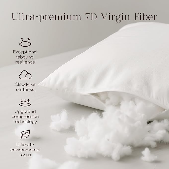Phantoscope 18x18 Pillow Inserts, Throw Pillow Inserts for Couch, Pack of 4 | 100% Virgin Fiber Hypoallergenic Pillow Form, Soft Throw Pillow Inserts, Lightweight Throw Pillows for Couch Bed Pillows
