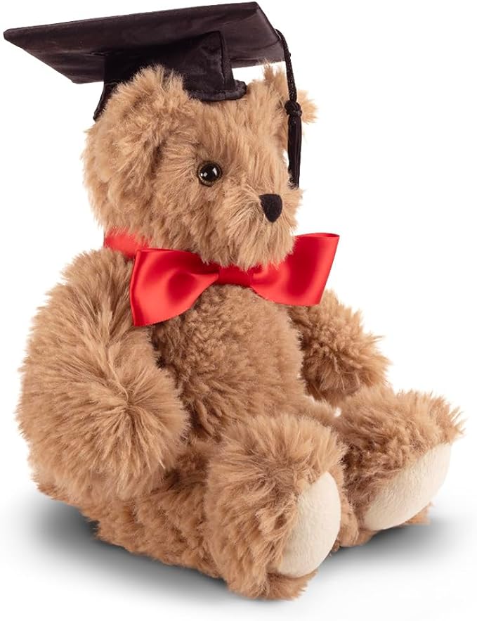 Vermont Teddy Bear Graduation Bear 13 Inches | Graduation Bears Class of 2025 with Black Cap and Red Bow, Designed in USA | Super Soft Collection