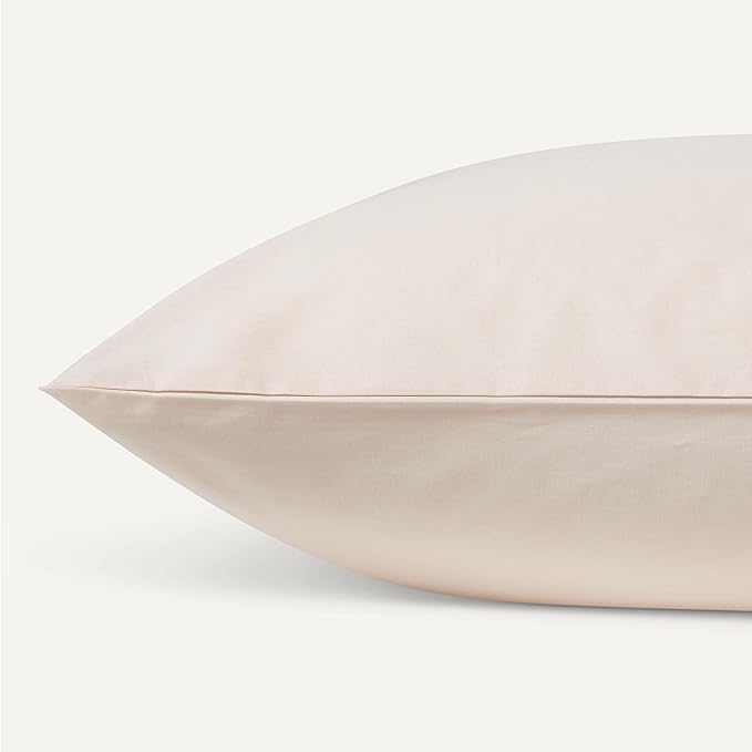 Amazon Basics 100% Organic Cotton Kids' Sheet Set with Pillowcase, Queen Size, Pale Pink