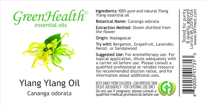 Ylang Ylang Essential Oil - 1 fl oz (100% Pure & Uncut) - Greenhealth